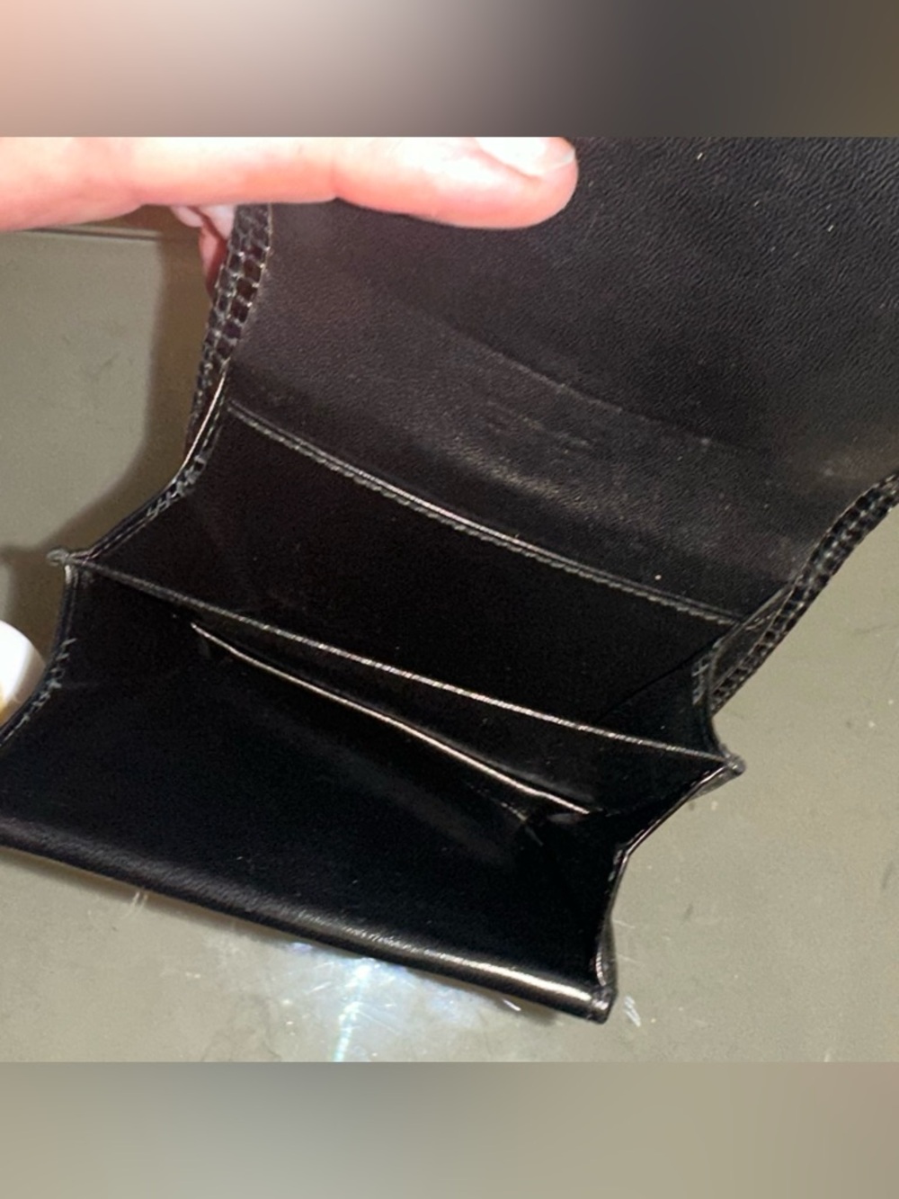 Vintage new Judith Leiber black exotic lizard small wallet - Picture 5 of 5